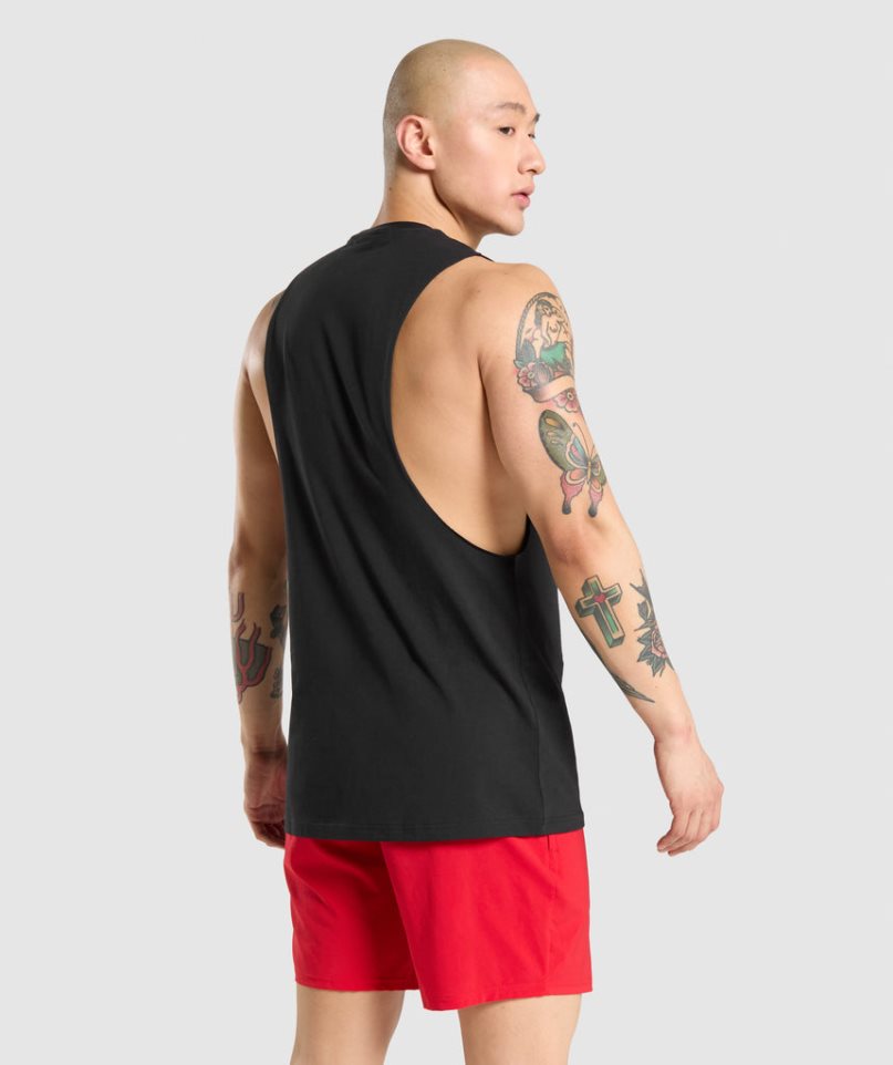 Podkoszulki Gymshark Critical Drop Arm Męskie Czarne | PL 615LCG